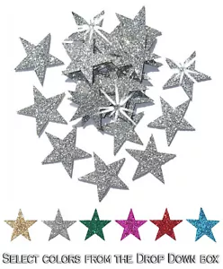 Iron on Stars Glitter 25mm Patch Halloween Costume Christmas Decoration applique - Picture 1 of 13