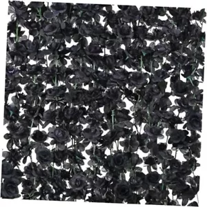2Pcs 16.4Ft Flower Garland Artificial Rose Vines for Bedroom, Cute 2 Pcs Black - Picture 1 of 8