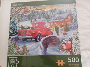 Red Truck Christmas 500 Piece Jigsaw Puzzle. New & Unopened. Size 48x34