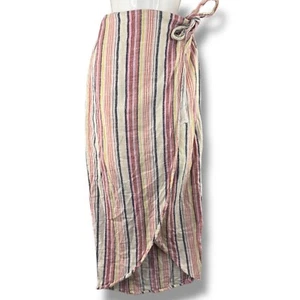 Free People Aubrey Sarong Skirt Size 2 Boho Coastal Core Striped Wrap Waist - Bild 1 von 7