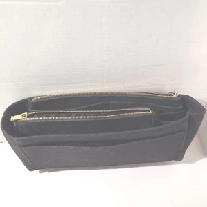 Purse Organizer 10 Inserts for Handbags Felt Bag Organizer Black Zippered  - Picture 1 of 5