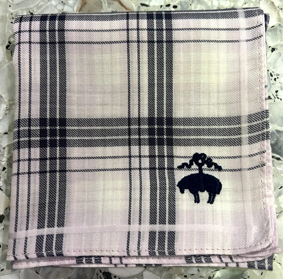 MAN HANKY BLANCO ROTO AZUL OSCURO CUADROS CLÁSICO DE COLECCIÓN ALGODÓN BOLSILLO ARTE CUADRADO 19” #B38 Foto 1 de 3