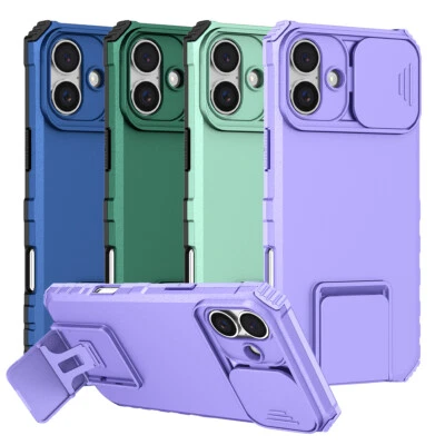 For iPhone 17 16 15 14 13 Pro Max Camera Lens Slide Protector Stand Case Cover - Image 1 of 4