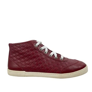 Sneakers alte Gucci Microguccissim in pelle rosso stringate donna taglia 36 - Foto 1 di 13