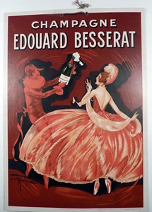 Champagne Edouard Besserat belle illustration sur carton fort TBE - Picture 1 of 1