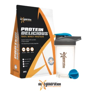 100% Whey Protein Delicious Protein Powder 2kg Chocolate Plus Free Shaker - Picture 1 of 7