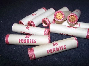 1974 **Original Bank Wrapped ** Uncirculated Lincoln Cent Roll - OBW Penny's - Picture 1 of 4