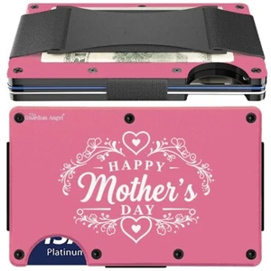 Mothers Day Pink Womens Titanium Carbon Fiber RFID Blocking Wallet D7 - Picture 1 of 10