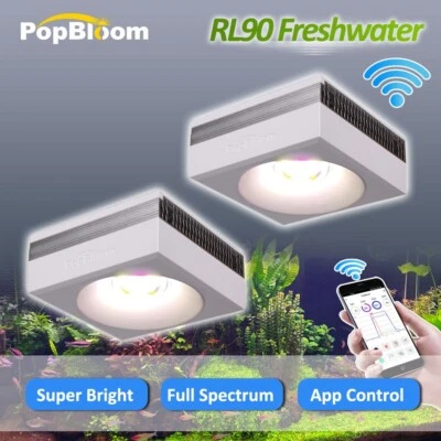 2pc PopBloom RL90 WiFi Full Spectrum Aquarium LED Light Plant Fish Tank 90-120cm - Image 1 of 4