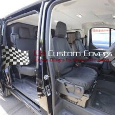 FORD TRANSIT CUSTOM M SPORT 2013 REAR SEAT COVERS /& M SPORT EMBROIDERY BLK 483
