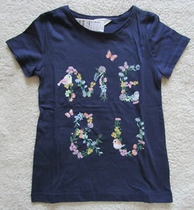H&M Girls Me & U Blue T-Shirt Age 6-8 Years/EU 122-128 Brand New With Labels - Picture 1 of 5