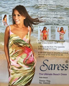 Abito da spiaggia Saress The Ultimate Palm uk 14 16 cover up bagno sarong caftano - Foto 1 di 2