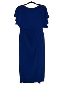 Maggy London Julietta Classic Boat Neck Midi Dress with Faux Wrap Skirt Size 4 - Picture 1 of 7