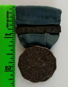 Vintage 1900's Philadelphia Pa. Rifle Association Shooting Award Ribbon Pin - Picture 1 of 3