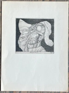 PAUL KLEE Vintage Original RARE Etching 1915 Print Little Castle in the Air COA - Picture 1 of 8