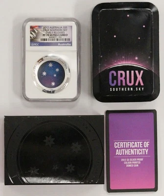 2012 $5 Australia Silver Crux Southern Sky NGC PF70UC Early Releases w/ Box, COA - Image 1 of 3