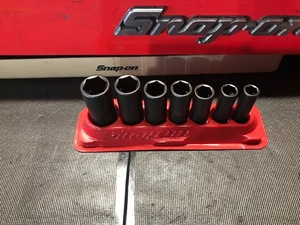 Snap On 7pc 3/8" Drive 6-Point Deep SAE Impact Socket Set 3/8-3/4" 207SIMFYA - Bild 1 von 4