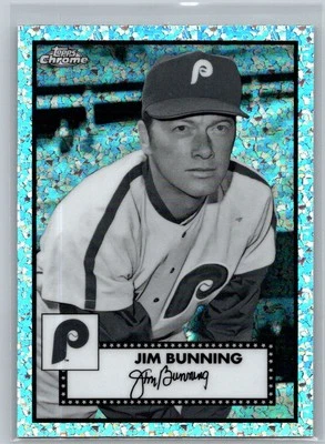 Minidiamantes Jim Bunning 2021 Topps cromo platino aniversario #631 blanco y negro Foto 1 de 2