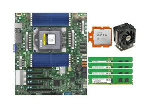 Supermicro H13SSL-NT Motherboard AMD EPYC 9654 CPU, 64GB RAM ,1x CPU Cooler 420W - Afbeelding 1 van 9