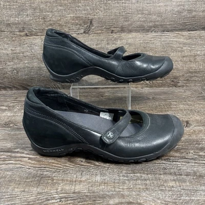 Merrell Plaza Flaunt Shoes Women's 9 Black Mary Jane OrthoLite Comfort Leather - Image 1 of 4