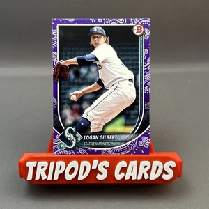 Carta Bowman 2025 Logan Gilbert #87 motivo viola #4/199 Seattle Mariners - Foto 1 di 2