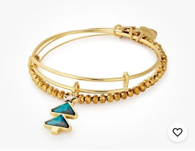 Alex and Ani Conjunto de Pulseira de Cristal Árvore de Natal RARO Colecionável Novo com etiquetas - Imagem 1 de 4