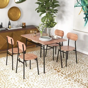 HOMCOM 5 piece dining set, dining table with 4 chairs, kitchen table with storage - Picture 1 of 10