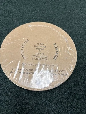 3 Cent Peonies Roll Of 10,000 Self Stick $300 Face Value - Image 1 of 3