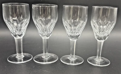 VTG Thumbprint Optic Panel Cordial Aperitif Shot Glasses  Hex Stem 4.25” Set  4 - Image 1 of 4