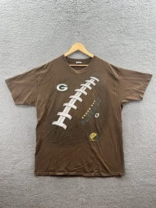 Majestic Green Bay Packers braun Football All Over Print Herren Vintage T-Shirt - Bild 1 von 5