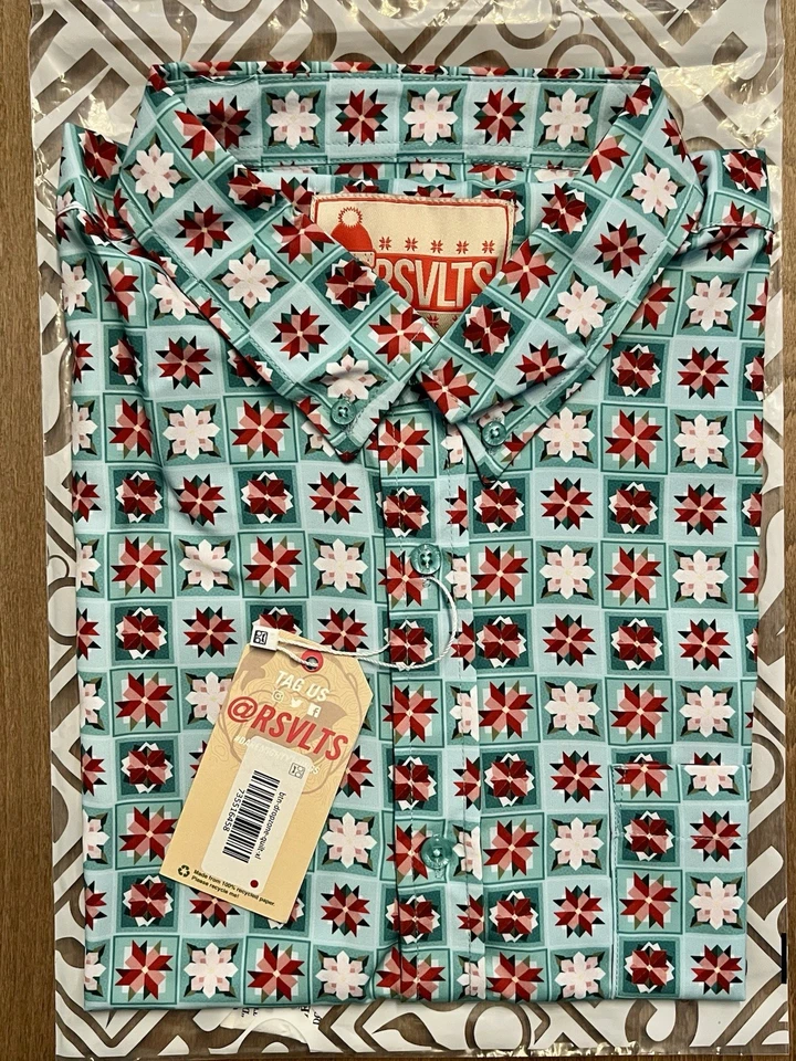 RSVLTS XL Camisa Mrs. Claus’ Quilt Christmas Drop Zone Nueva Foto 1 de 1