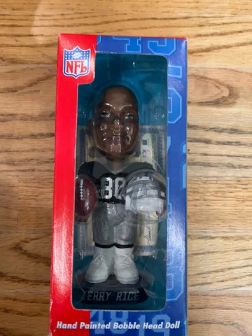 Jerry Rice Bobble Head Oakland Raiders hand-painted Bobble Dobbles In Box /10000 Cover