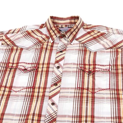 Brooks & Dunn Men's XL Panhandle Slim Plaid Pearl Snap Western Embroidered Shirt - Image 1 of 4