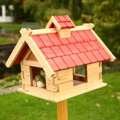 Vogelhaus Vögelhäuschen Futterhaus Holz Vogelfutterhaus XXL Vogelvilla Vogel - Bild 1 von 4