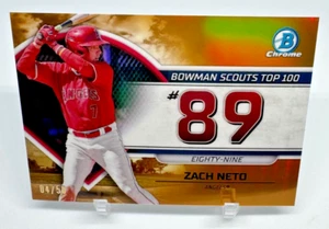 2023 Bowmans Chrome Zach Neto Gold #'d/50 RC #BTP-89 Los Angeles Angels - Picture 1 of 2