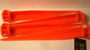 NEW Fluorescent Orange Jumbo 16" Ground Stake 4 Pk - Picture 1 of 3