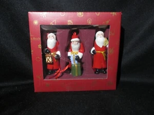 Villeroy & Boch Nostalgic Christmas Ornaments 3 pc Santa Set Brand New - Picture 1 of 6