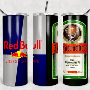 VASO JAGER & REDBULL - Incluye un vaso aislado de metal de 20 oz, tapa y pajita - Imagen 1 de 3