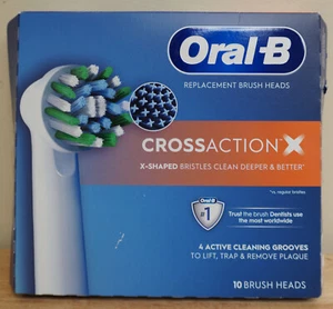 New 10 Pack of Oral-B Cross Action X Replacement Brush Heads Toothbrush Heads - Picture 1 of 2