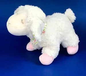 Pier 1 Imports Super Soft Cream/Ivory Sheep/Lamb with Floral Scarf Plush - 10" - Picture 1 of 12