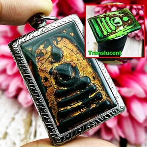 Somdej Toh Watrakang Leklai Nageye Green Double Side Protect Thai Amulet #17433 - Picture 1 of 8