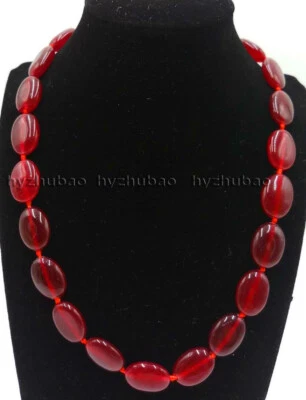 13x18mm Peridot /Ruby/Aquamarine/Morganite/Jade Gems Oval Beads Necklace 18" AAA - Image 1 of 4