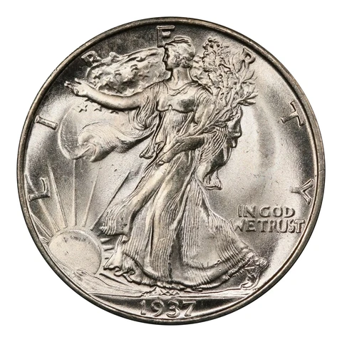 1937-S Walking Liberty Half Dollar PCGS MS66 CAC Cover