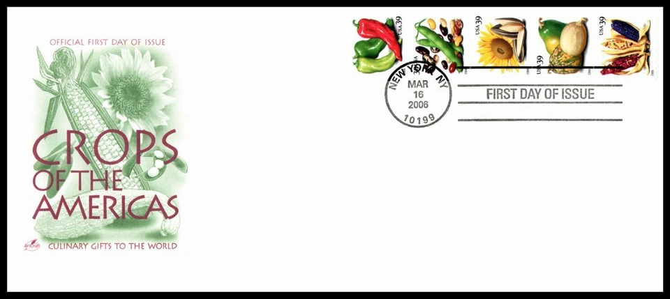 2006 Crops of the Americas Sc 4012a coil 39c strip of 5 with ArtCraft cachet (18 - Image 1 of 1