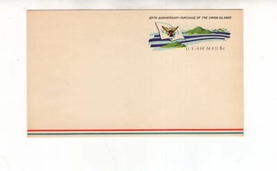 US. UXC6. 6c. Virgin Islands & Territorial Flag. Airmail Postal Cards. MNH. 1967 - Image 1 of 3
