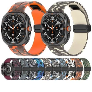 Camouflage Silicone Bands Magnetic Buckle for Samsung Galaxy Watch 7 Ultra Band - Picture 1 of 84