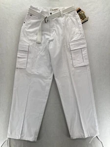 Regal Wear Cargo Pants Mens 38x34 White Belted Baggy Loose Straight Hip Hop Y2K - Picture 1 of 18