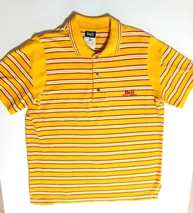 Authentic Dolce Gabbana DG Logo Polo Shirt Men Size XL/L Yellow Ittierre VTG - Picture 1 of 5