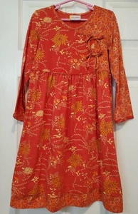 Hanna Andersson Mädchen Langarm Kleid asiatischer Kimono Faux Wickel bescheiden Gr. 110 gebraucht, in einwandfreiem Zustand - Bild 1 von 8