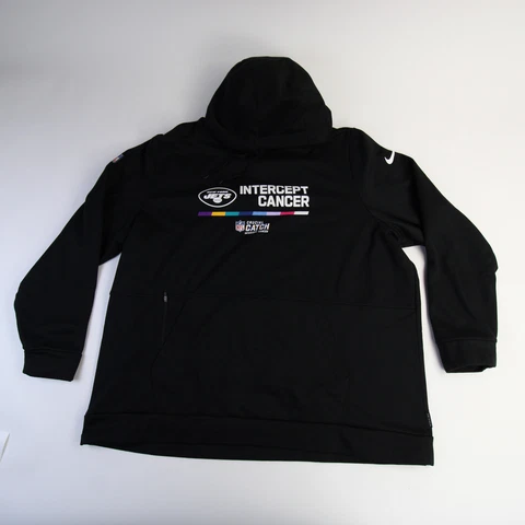 New York Jets Nike NFL On Field Apparel Dri-Fit Sweatshirt Men's Black Used Cover